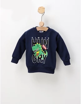 Bluza plusata Dino Roar, bleumarin
