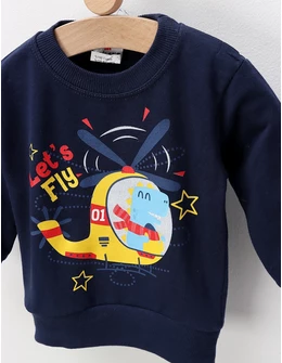 Bluza plusata Let s Fly, bleumarin