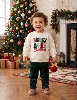 Bluza plusata Merry Christmas alb