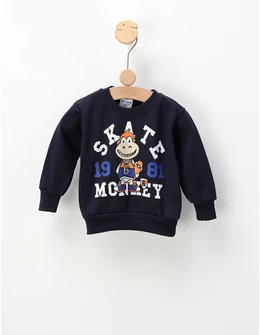 Bluza plusata Skate Monkey, bleumarin