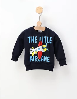Bluza plusata The Little Airplane, bleumarin