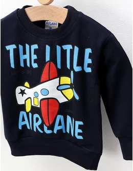 Bluza plusata The Little Airplane, bleumarin