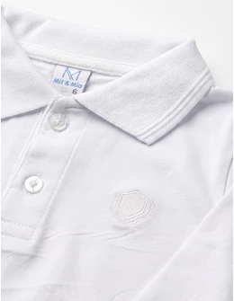 Bluza polo scoala, premium, alb