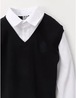 Bluza School For Me, bleumarin-alb