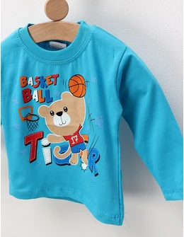 Bluza subtire BasketBall, turcoaz