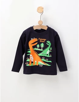 Bluza subtire Funny Dino, bleumarin