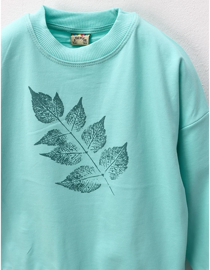 Bluza Sweet Leaf, turcoaz picture - 2