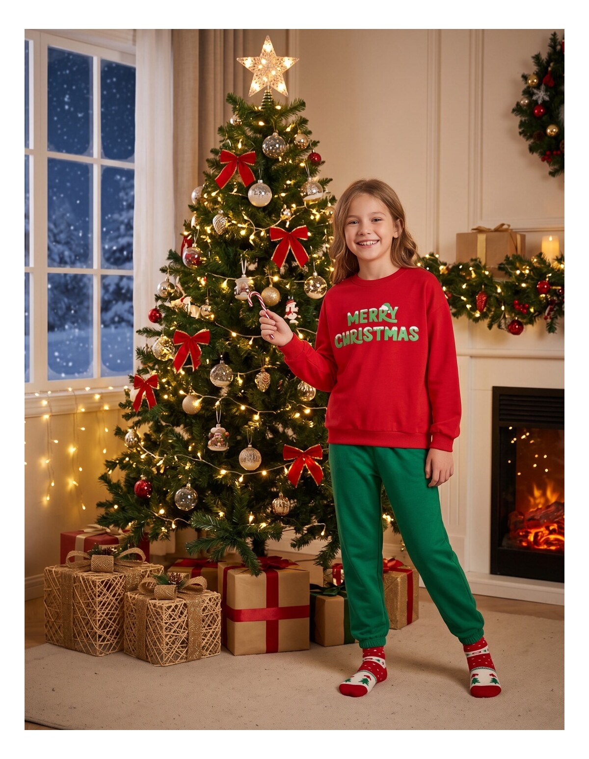 Bluzita Craciun, Merry Christmas, rosu