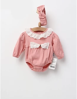 Body cu bentita Izabella, roz-prafuit