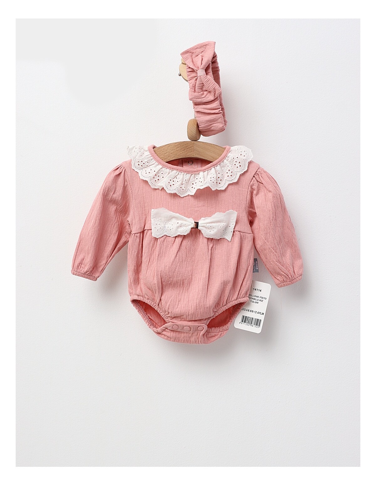 Body cu bentita Izabella, roz-prafuit