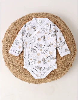 Body Imprimat Baby boy Bear, crem