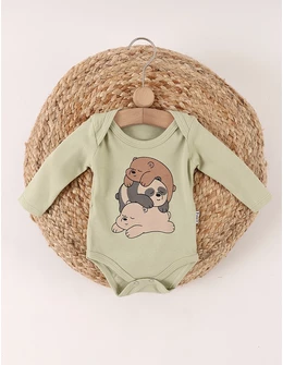Body Sleepy Panda, model verde 68 (3-6 luni)