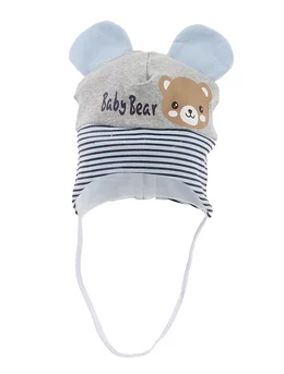 Caciulita BABY BEAR model gri-blue 1