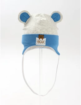 Caciulita copii, bear-urechiuse, gri-albastru