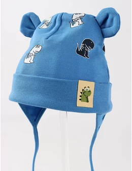 Caciulita copii, dinozauri, model albastru