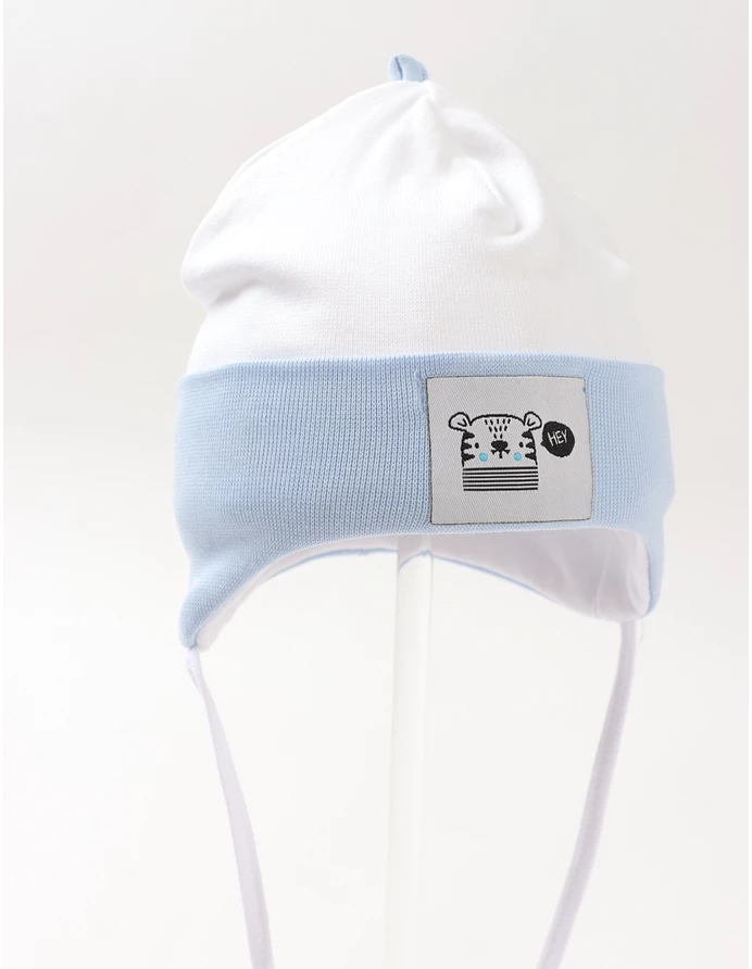 Caciulita copii, hey ursulet, alb-bleu picture - 2