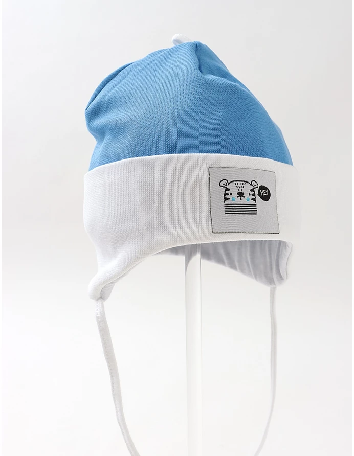 Caciulita copii, hey ursulet, albastru-alb picture - 2