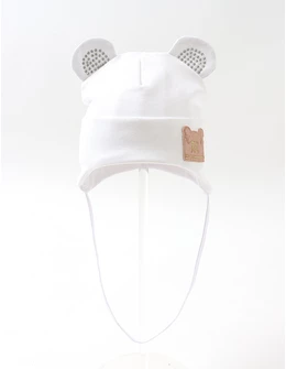 Caciulita copii, soricel-paiete, alb