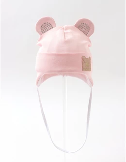 Caciulita copii, soricel-paiete, roz pal