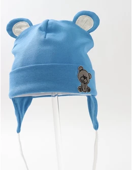 Caciulita copii, ursulet cu urechiuse, albastru