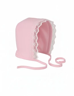 Caciulita cu dantela Izza, roz