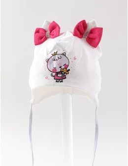 Caciulita kitty-ice cream, alb-ciclam 1