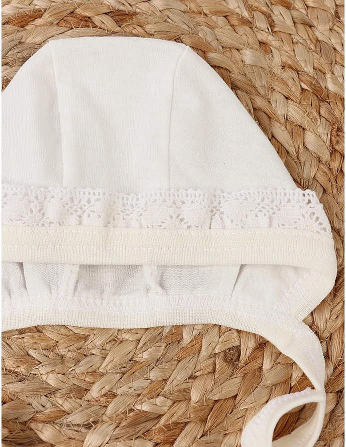 Caciulita stil TICHIE cu Broderie, ecru picture - 3