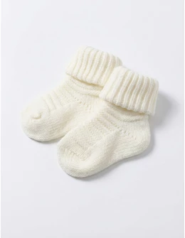 Ciorapel gros acrilic Bebe, alb