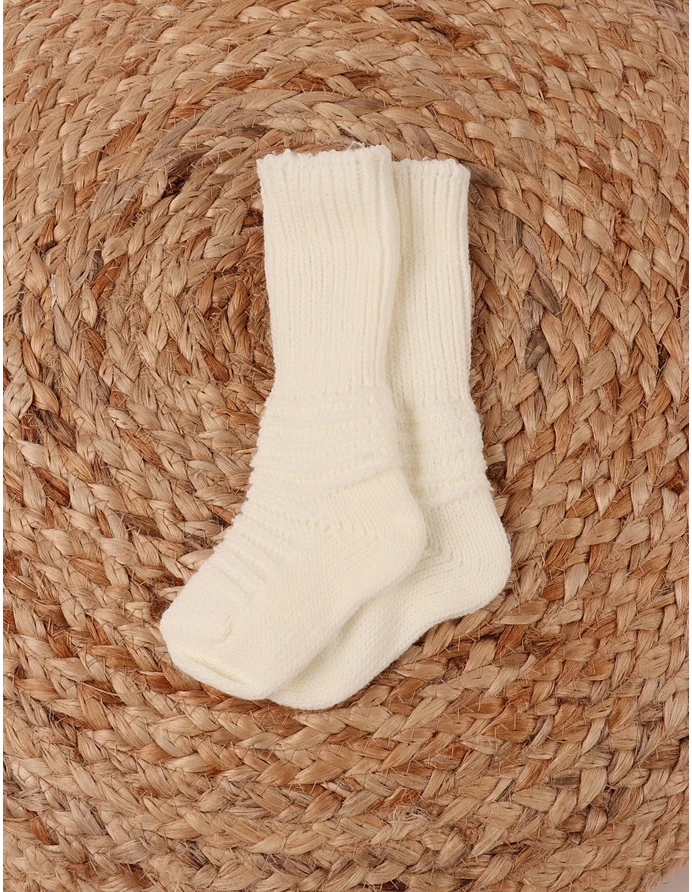 Ciorapel gros acrilic Bebe, alb picture - 4