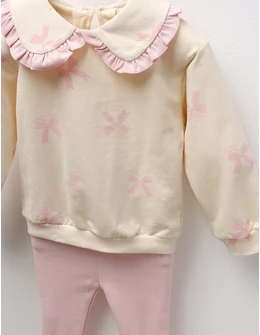 Compleu 2 piese fetite fundite love corai