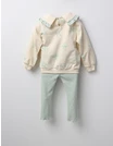 Compleu 2 piese fetite fundite love verde picture - 3