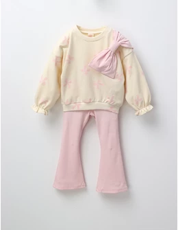 Compleu 2 piese fundita pe umar, roz