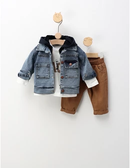 Compleu 3 piese de blug, Paul bleumarin-maro