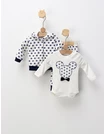 Compleu 3 piese Miky Stars, alb-bleumarin picture - 2