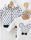 Compleu 3 piese Miky Stars, alb-bleumarin picture - 3