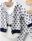 Compleu 3 piese Miky Stars, alb-bleumarin picture - 4