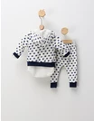 Compleu 3 piese Miky Stars, alb-bleumarin picture - 5