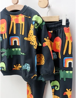 Compleu Animalute in Jungla, gri inchis