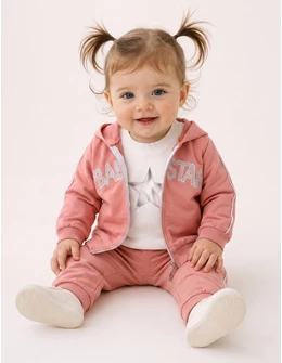 Compleu Baby Star, roz-prafuit