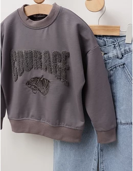 Compleu Bluza+Blug Courage, gri-inchis