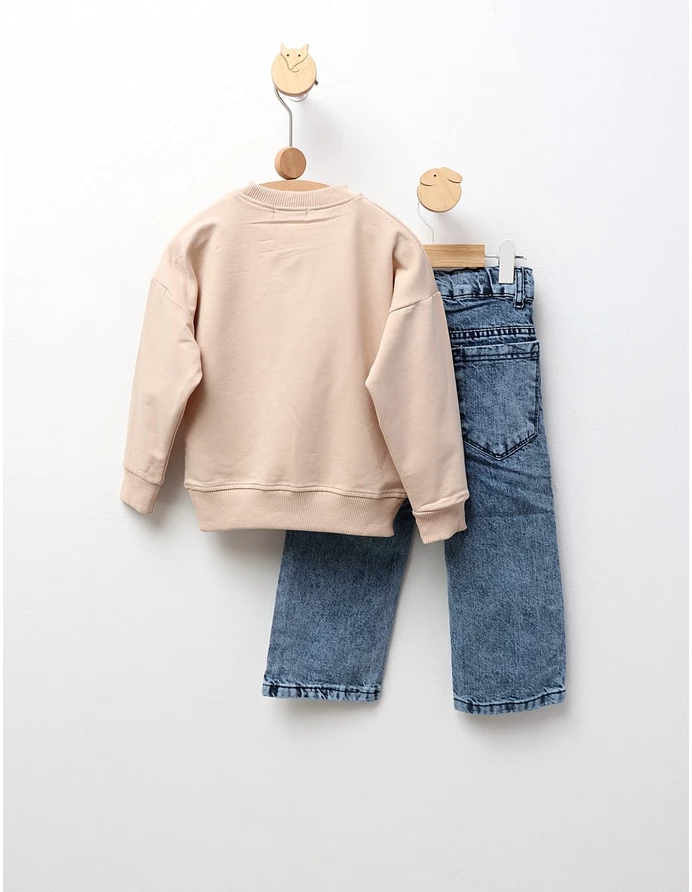 Compleu Bluza+Blug, For Hearts, crem picture - 4