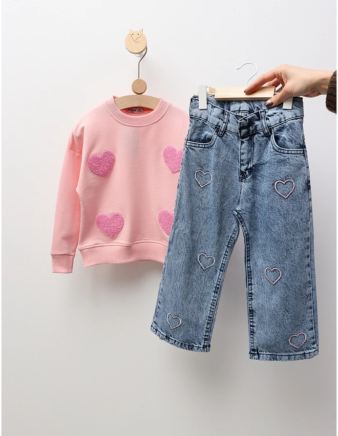 Compleu Bluza+Blug, For Hearts, roz picture - 4