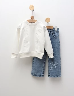 Compleu Bluza+Blug Fundite, alb