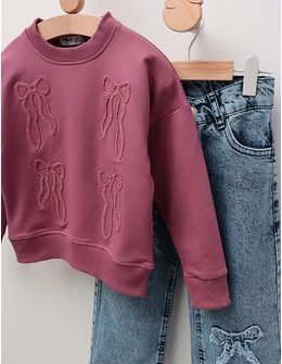 Compleu Bluza+Blug Fundite, roz-prafuit