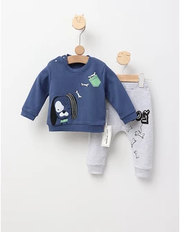 Compleu Catel cu Os, model albastru