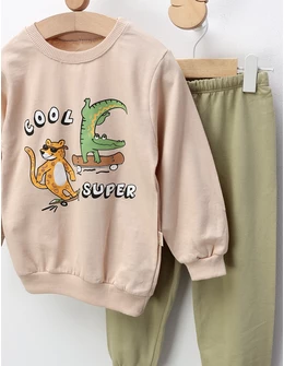 Compleu Cool Super, bej-verde