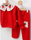 Compleu cu broderie Capsunele, rosu picture - 3