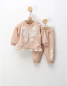 Compleu cu broderie fundita mare, bej