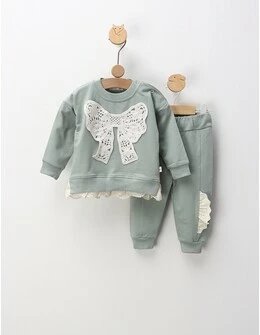 Compleu cu broderie fundita mare, verde