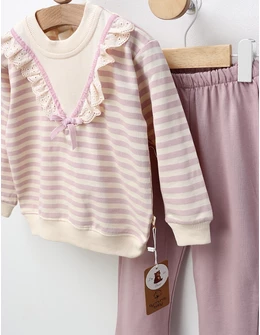 Compleu cu broderie Mada, model cu mov